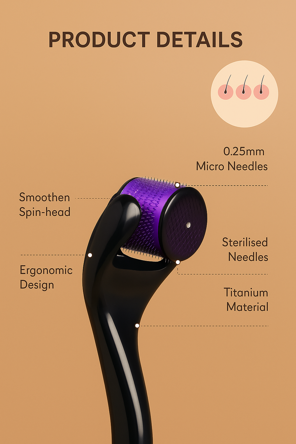 SkinVella Labs™ - Stainless steel derma roller